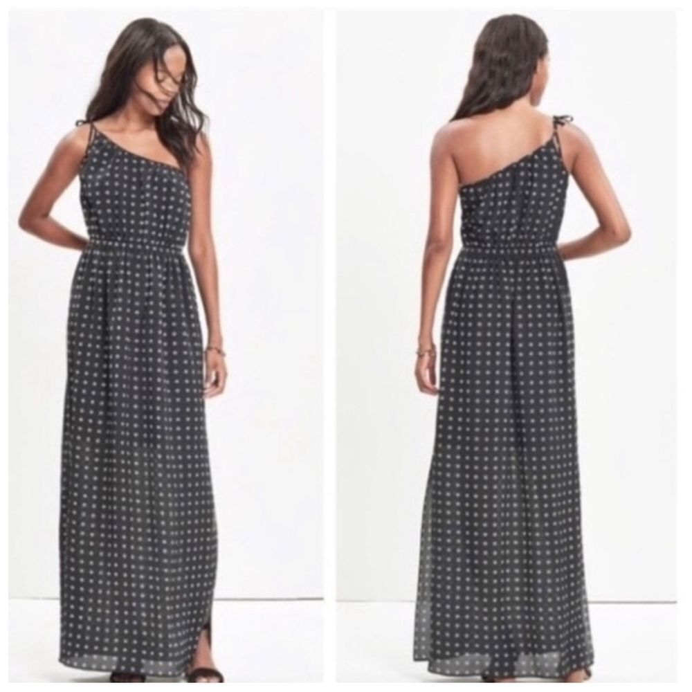 Madewell Silk Tie-Shoulder‎ Maxi Dress in Scatterblock Size 2 - Picture 2 of 11